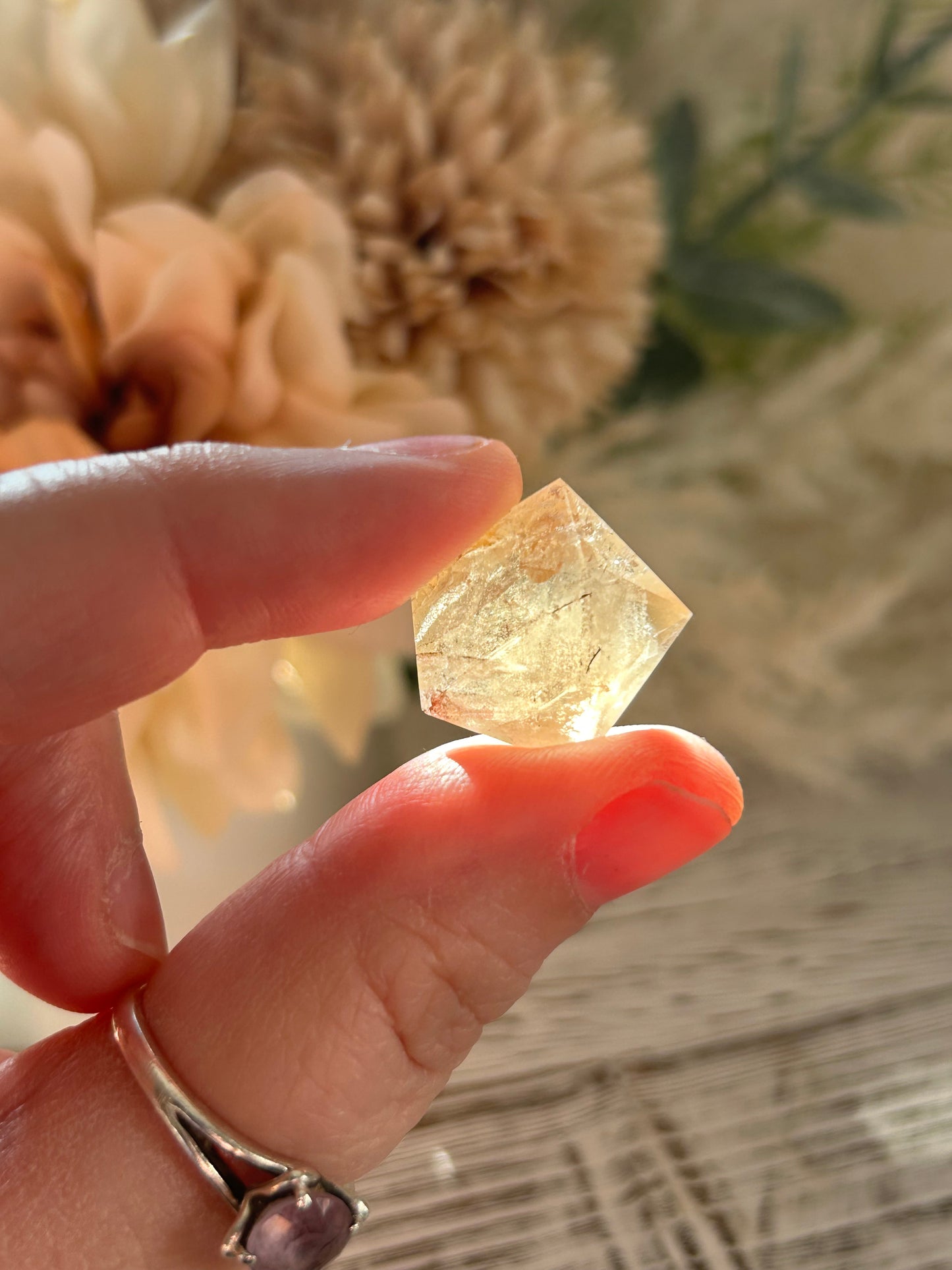 17 Carat Faceted Citrine cab – Golden Clarity With Natural Inclusions
