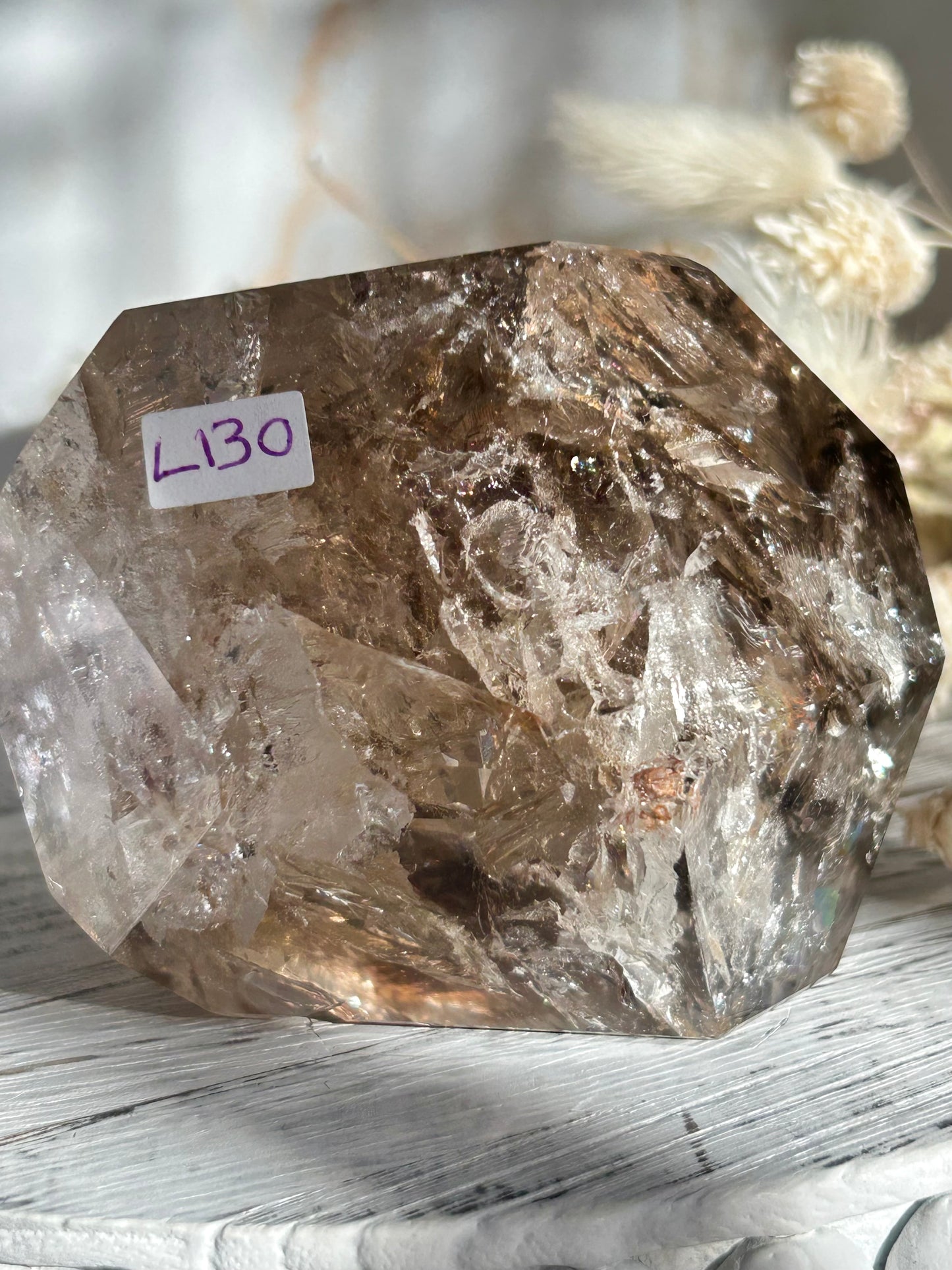 Statement Polished Elestial Quartz Freeform – Ancient Wisdom Encased in Light