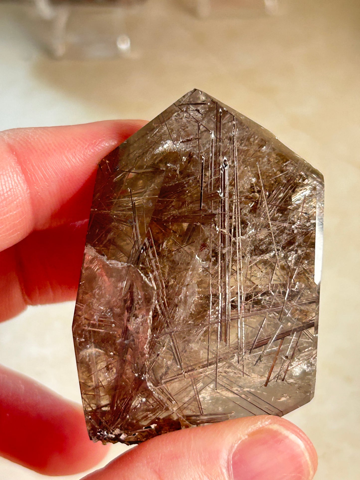 Rutilated Quartz Tower – Angel Hair Rutile - Thick Silver Threads - Semi Polished