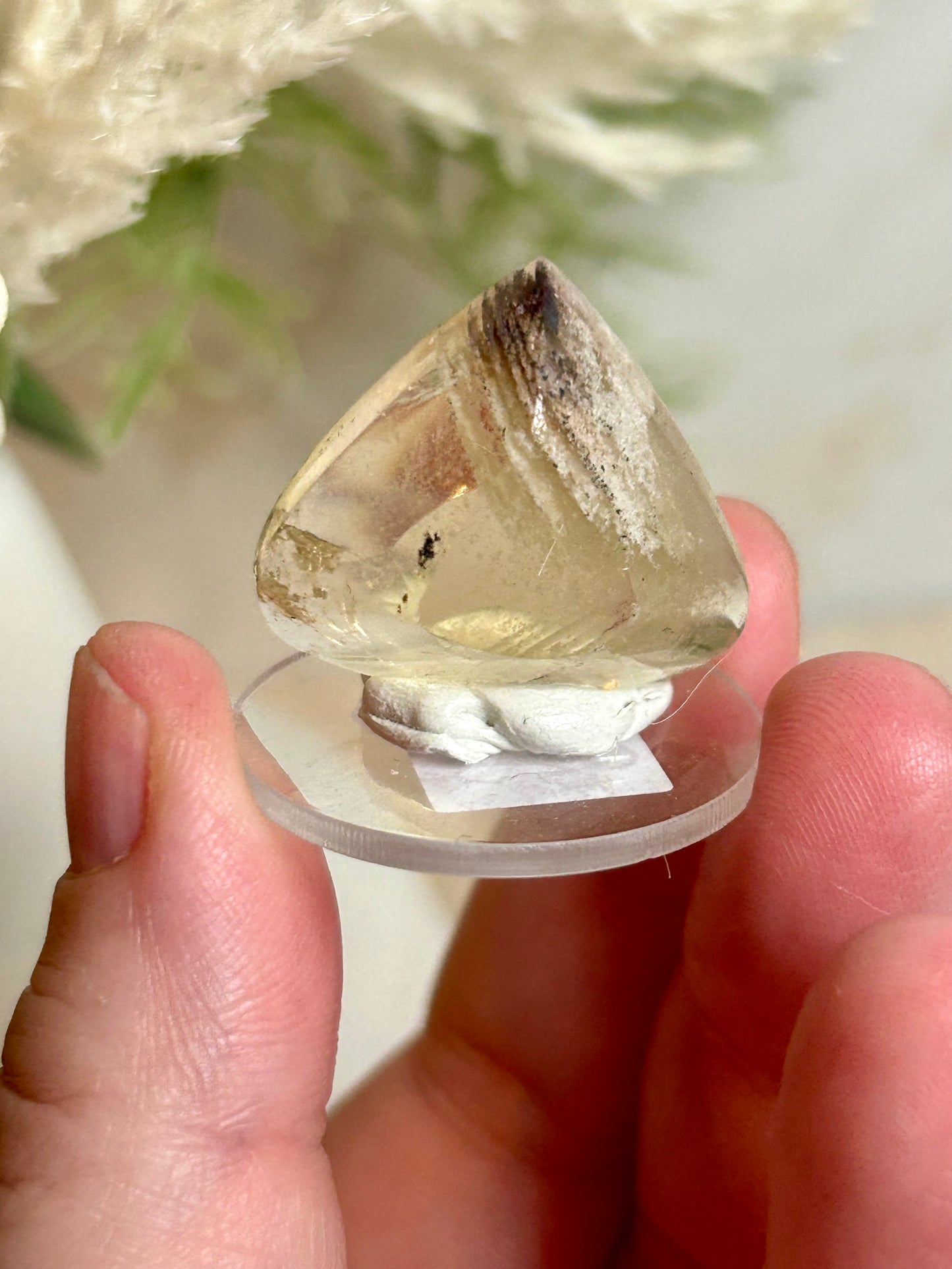 46 Carat Faceted Citrine cab – Golden Clarity With Natural Phantom Inclusions
