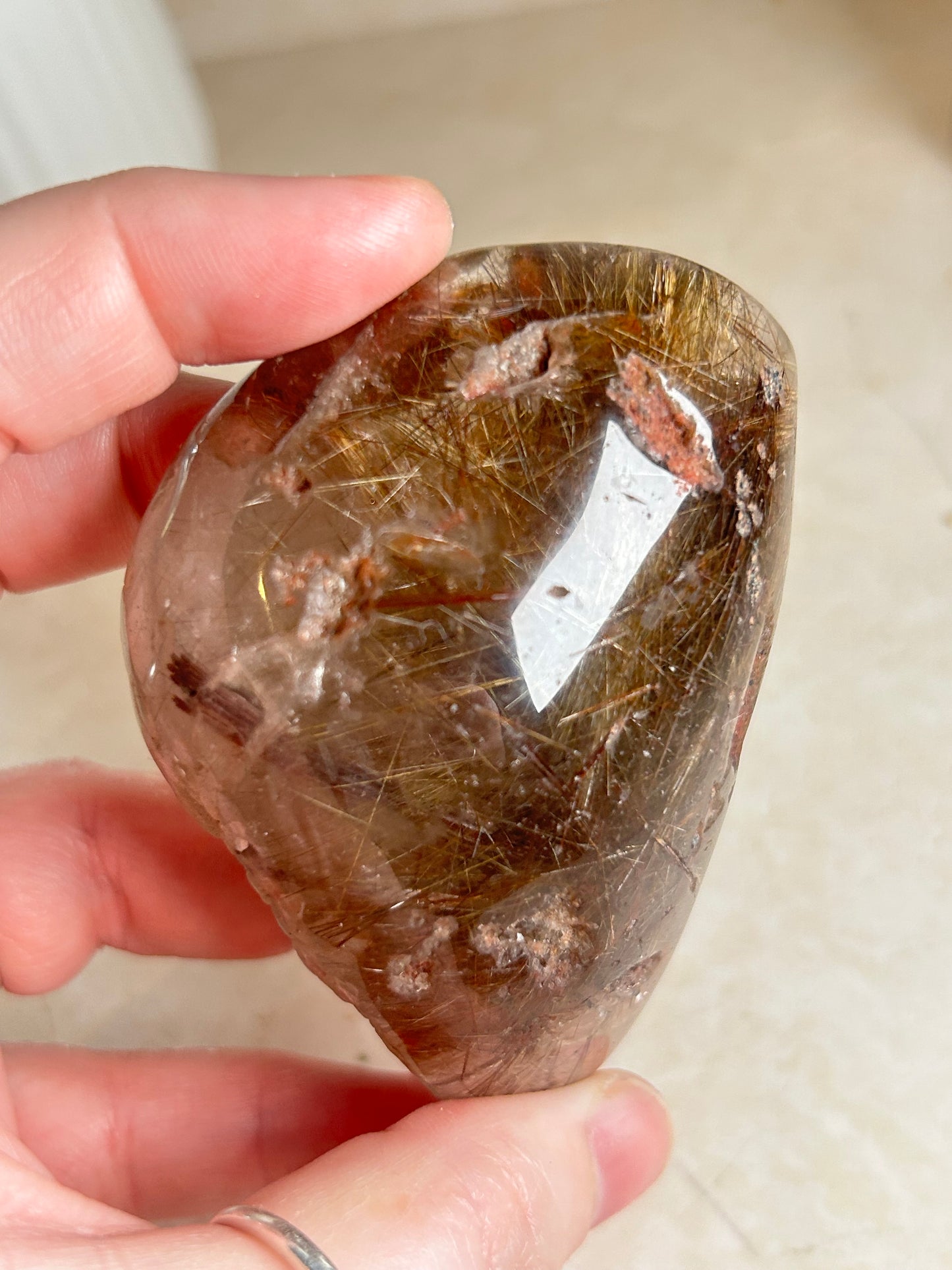 Rutilated Quartz Freeform – Golden Rutile with Natural Matrix & Druzy