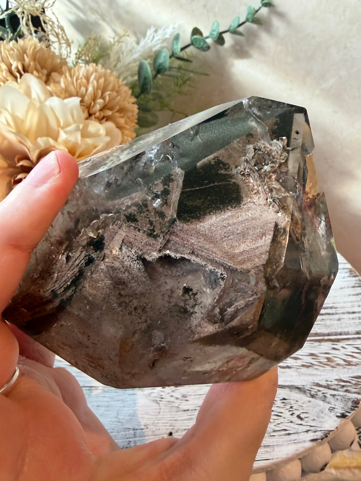 Phantom Lodolite Quartz | Semi-Polished Inclusion Quartz