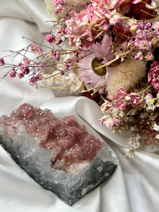 Dark pink raw Rainbow Amethyst