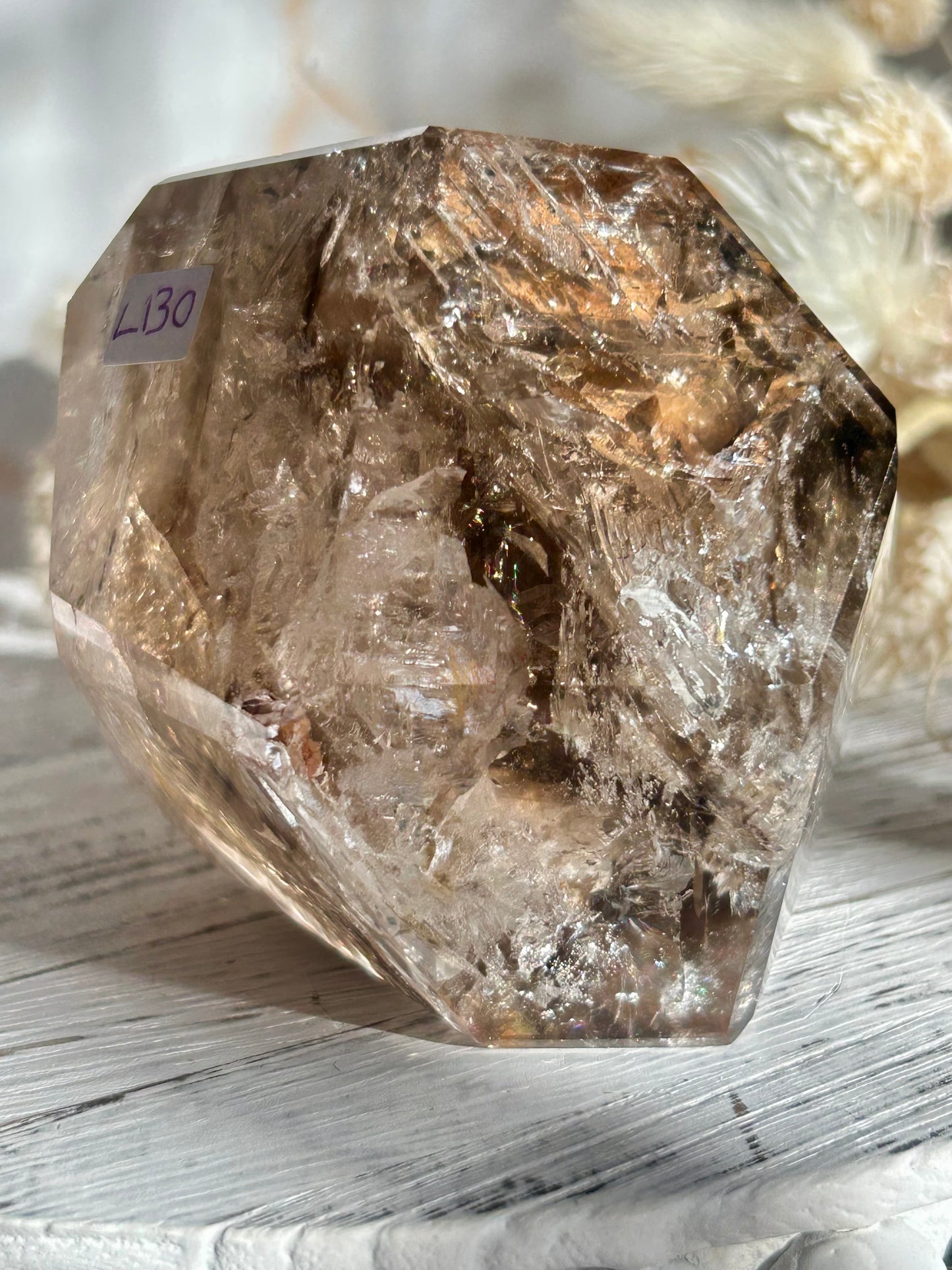 Statement Polished Elestial Quartz Freeform – Ancient Wisdom Encased in Light
