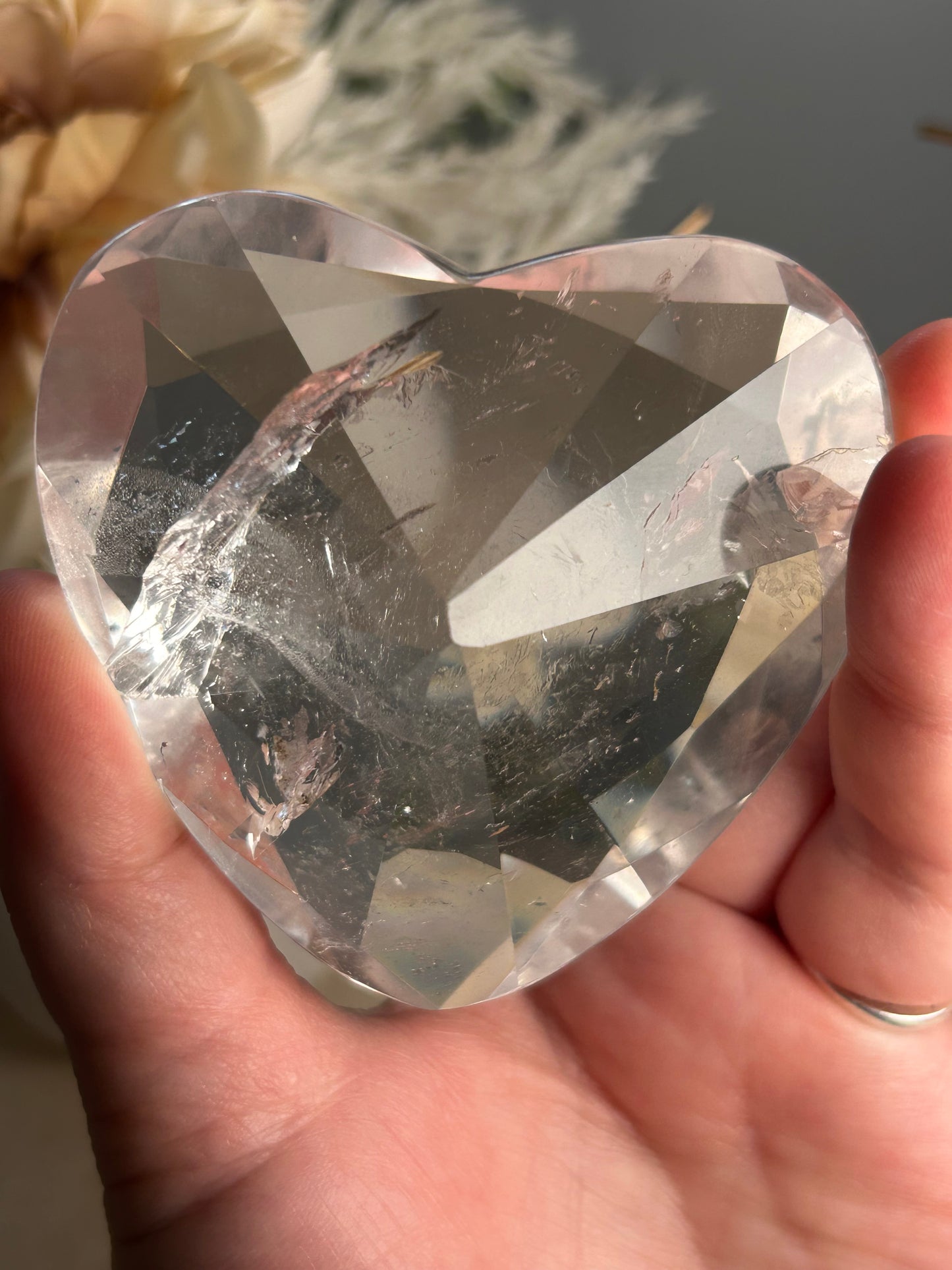 Faceted Clear Quartz Display Crystal on Custom Stand – Natural Quartz Piece