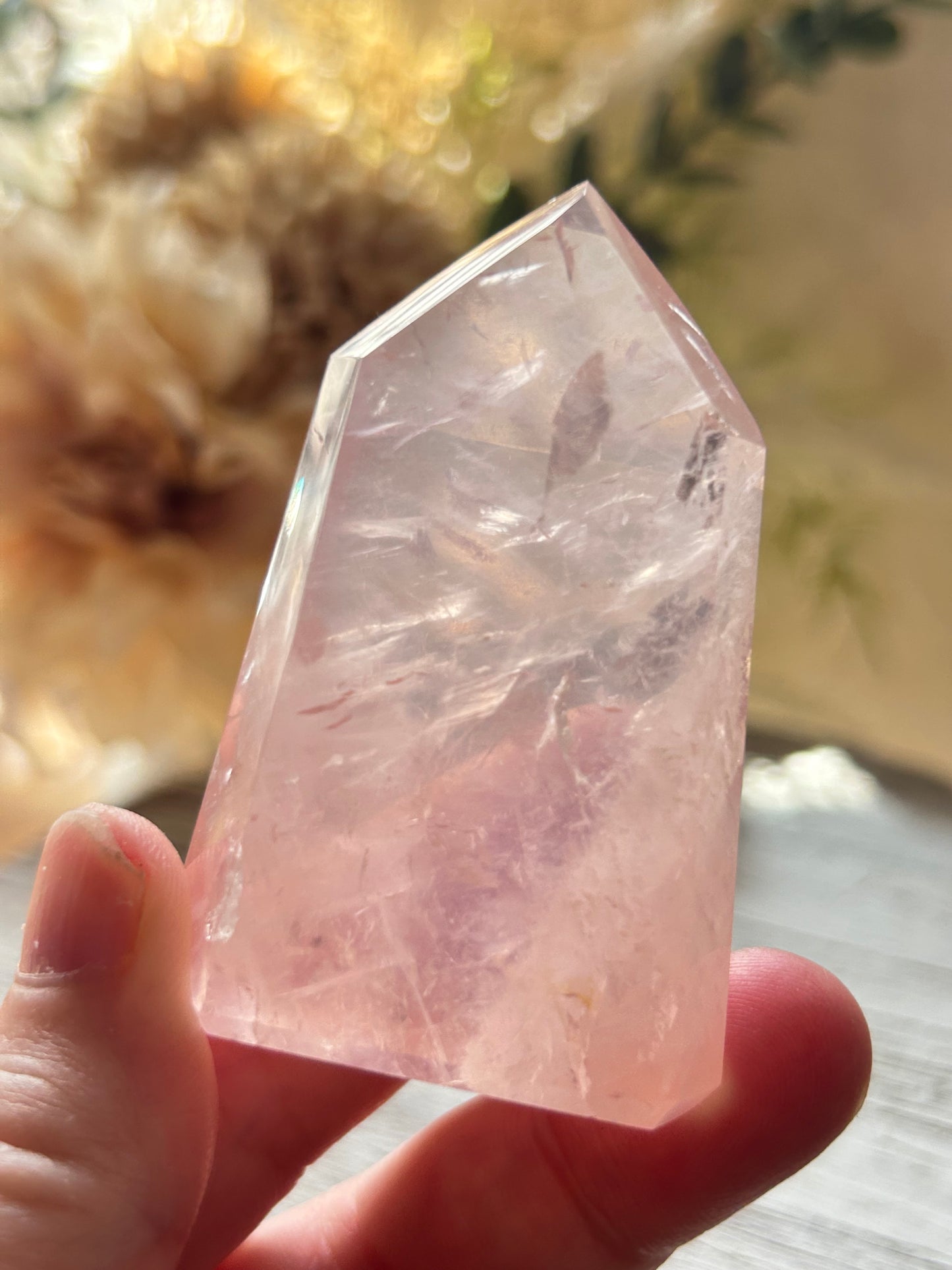 Rose Quartz Tower – Soft Pink Quartz for Love & Calm