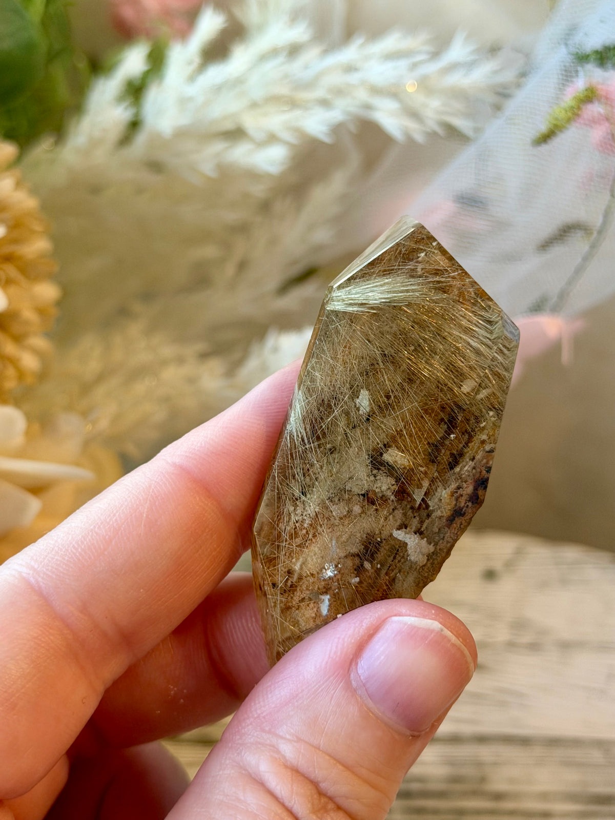 Semi Polished High Grade Rutilated Quartz | Natural Rutile Crystal