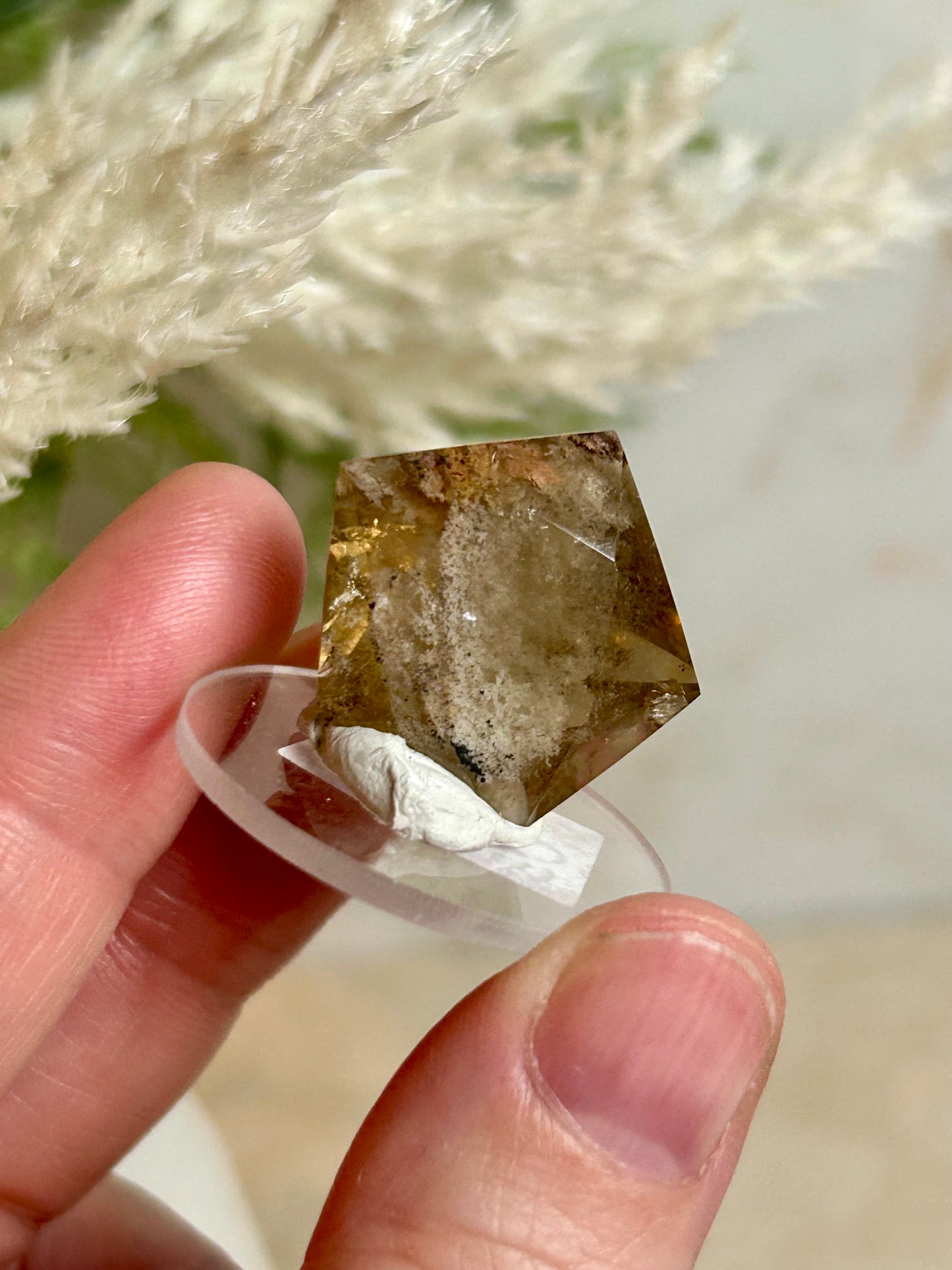 30 Carat Faceted Citrine cab – Golden Clarity With Natural Inclusions
