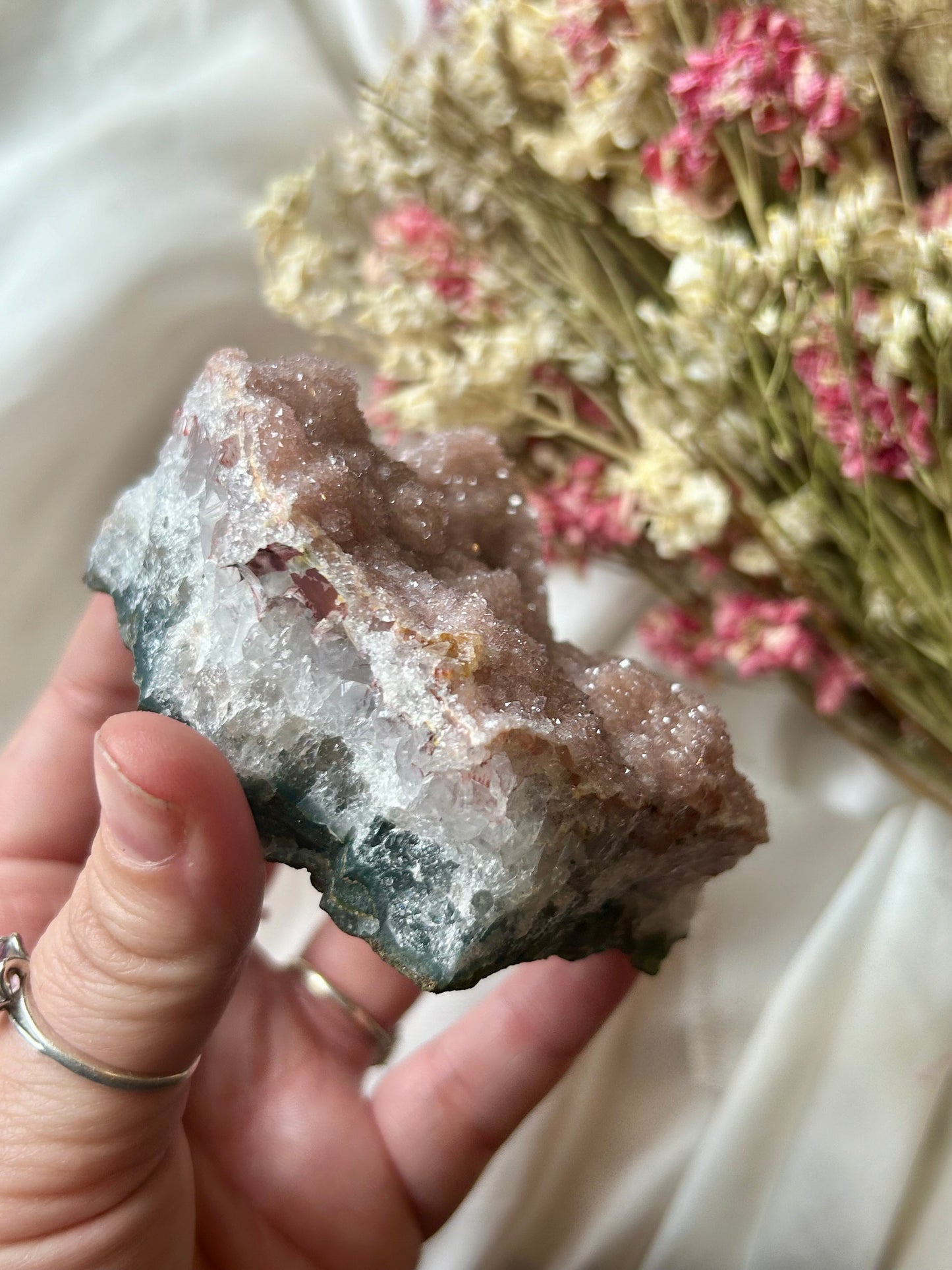 Large raw pink Rainbow Amethyst