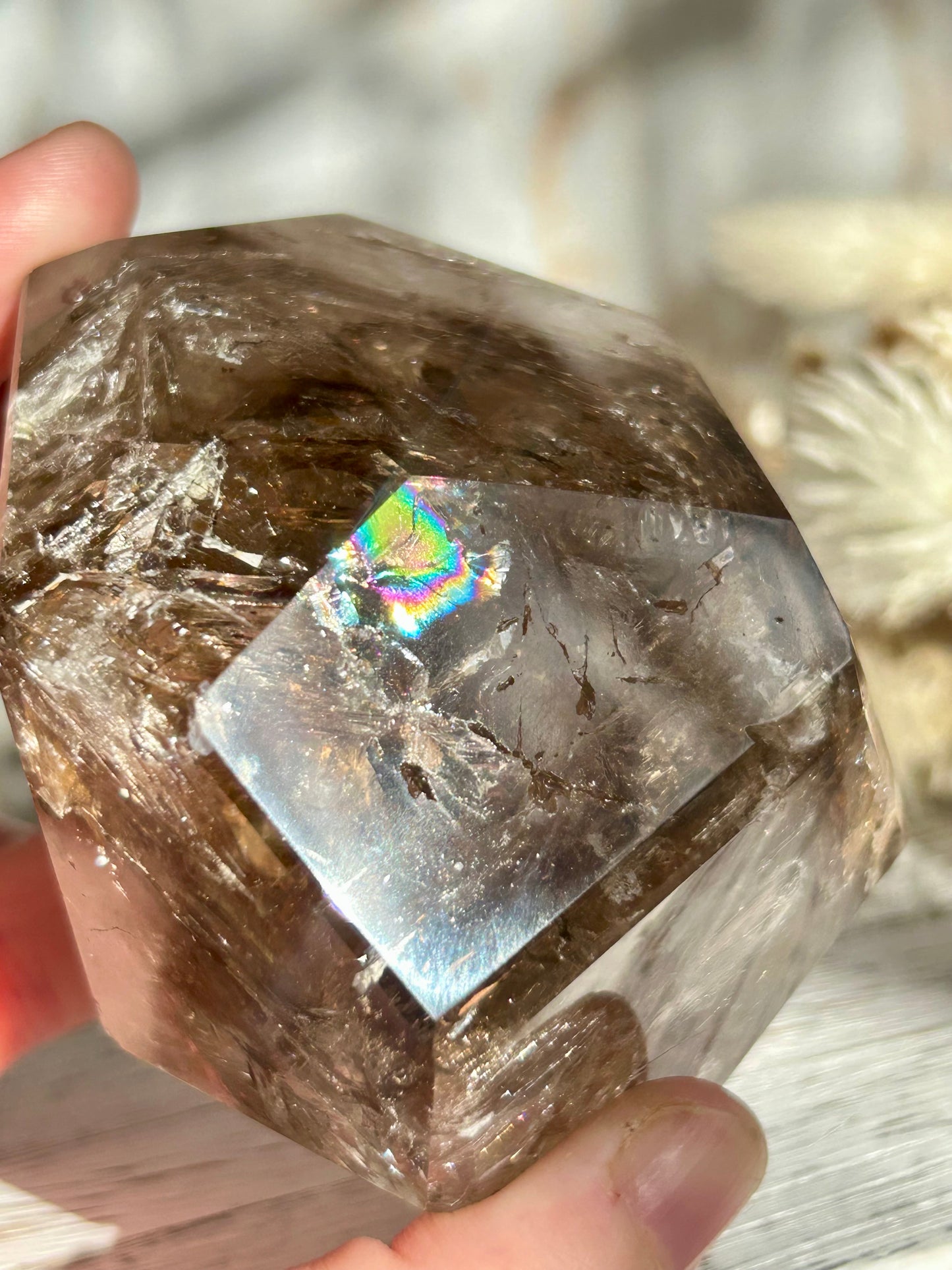 Statement Polished Elestial Quartz Freeform – Ancient Wisdom Encased in Light