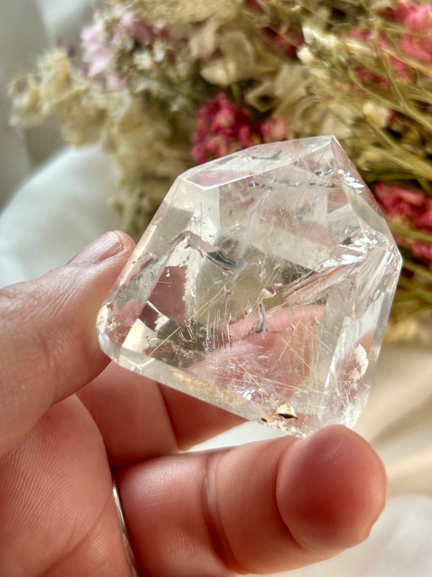 High grade Silver Rutile with leaf inclusions