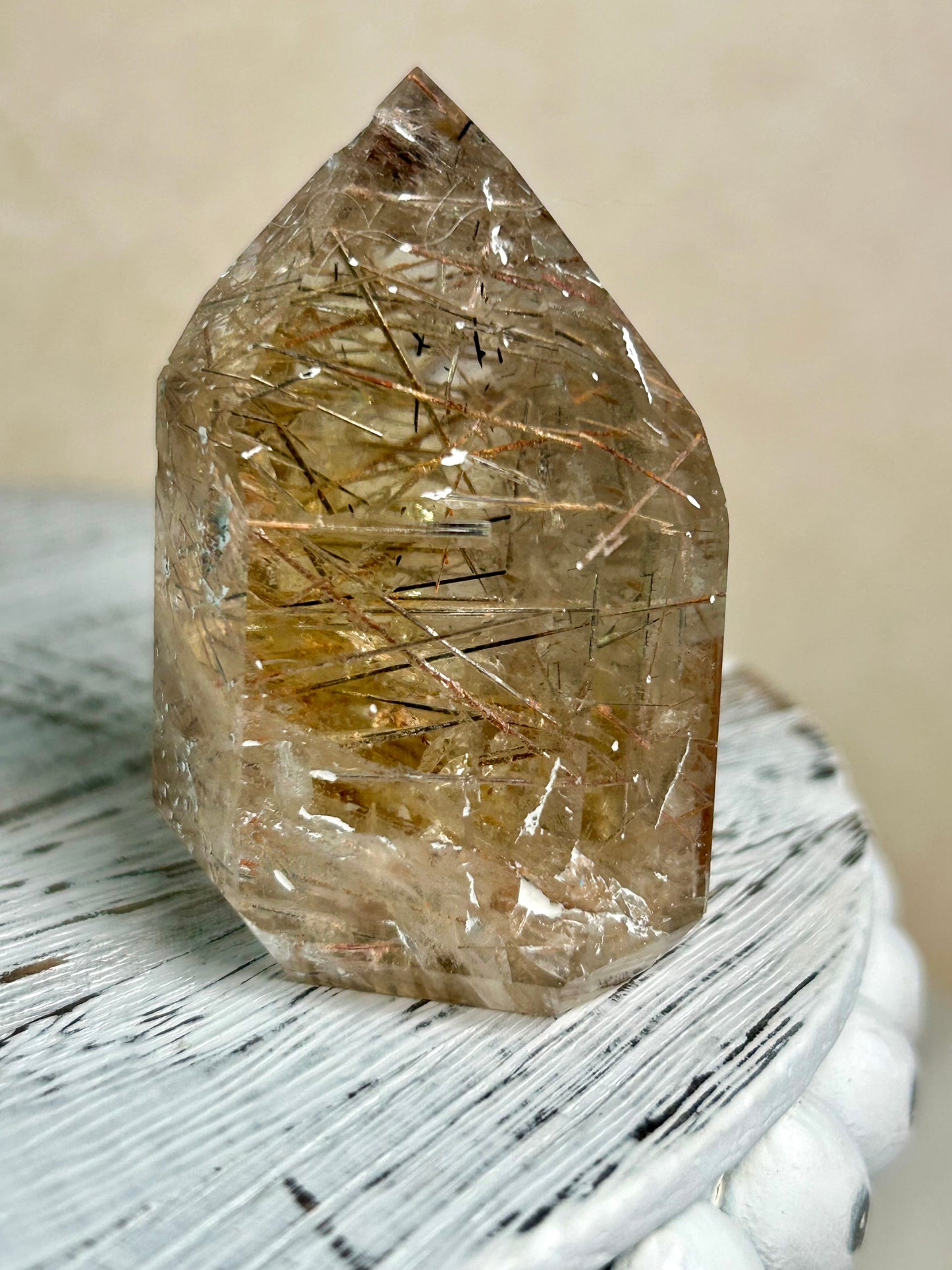 Citrine Rutile Tower – Golden Threads of Light