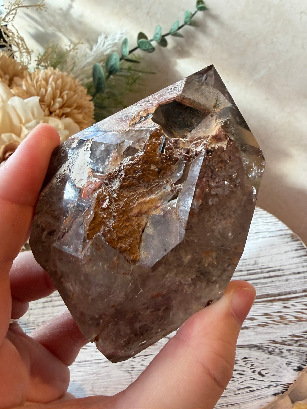 Phantom Lodolite Quartz | Semi-Polished Inclusion Quartz
