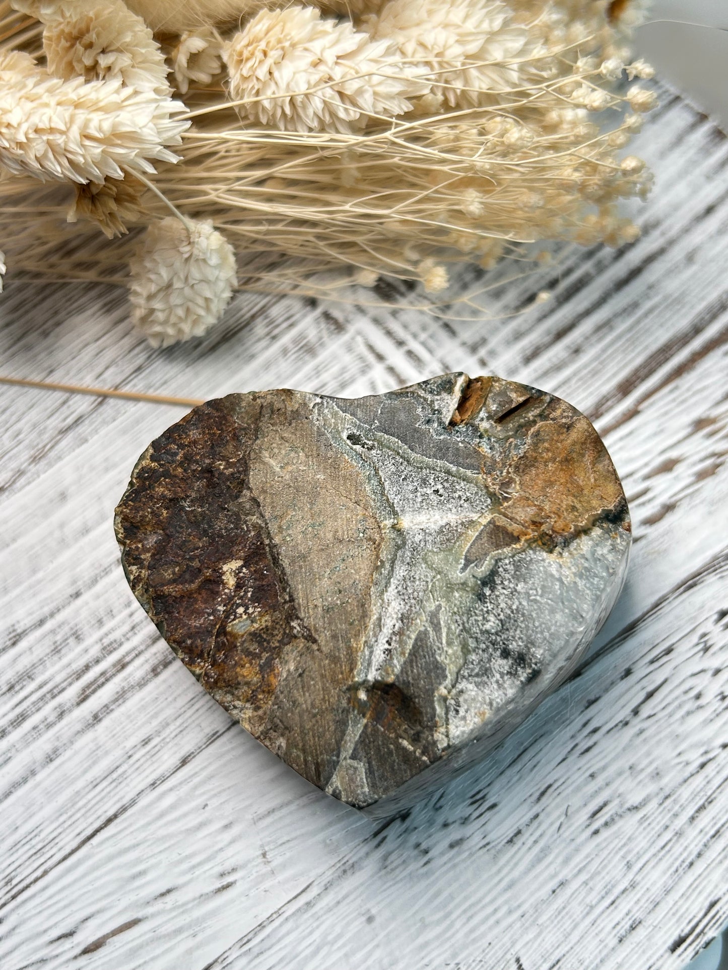 Green Sugar Amethyst Heart with Golden Druzy