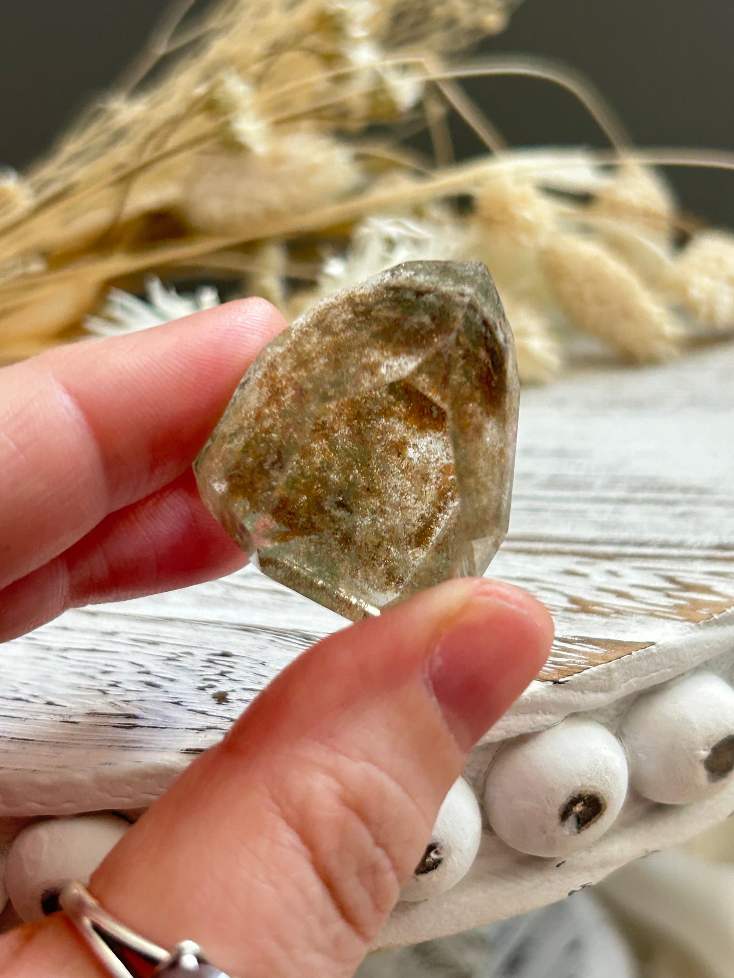 Lodolite Quartz Point – Natural Garden Quartz with Scenic Inclusions - Semi Polished