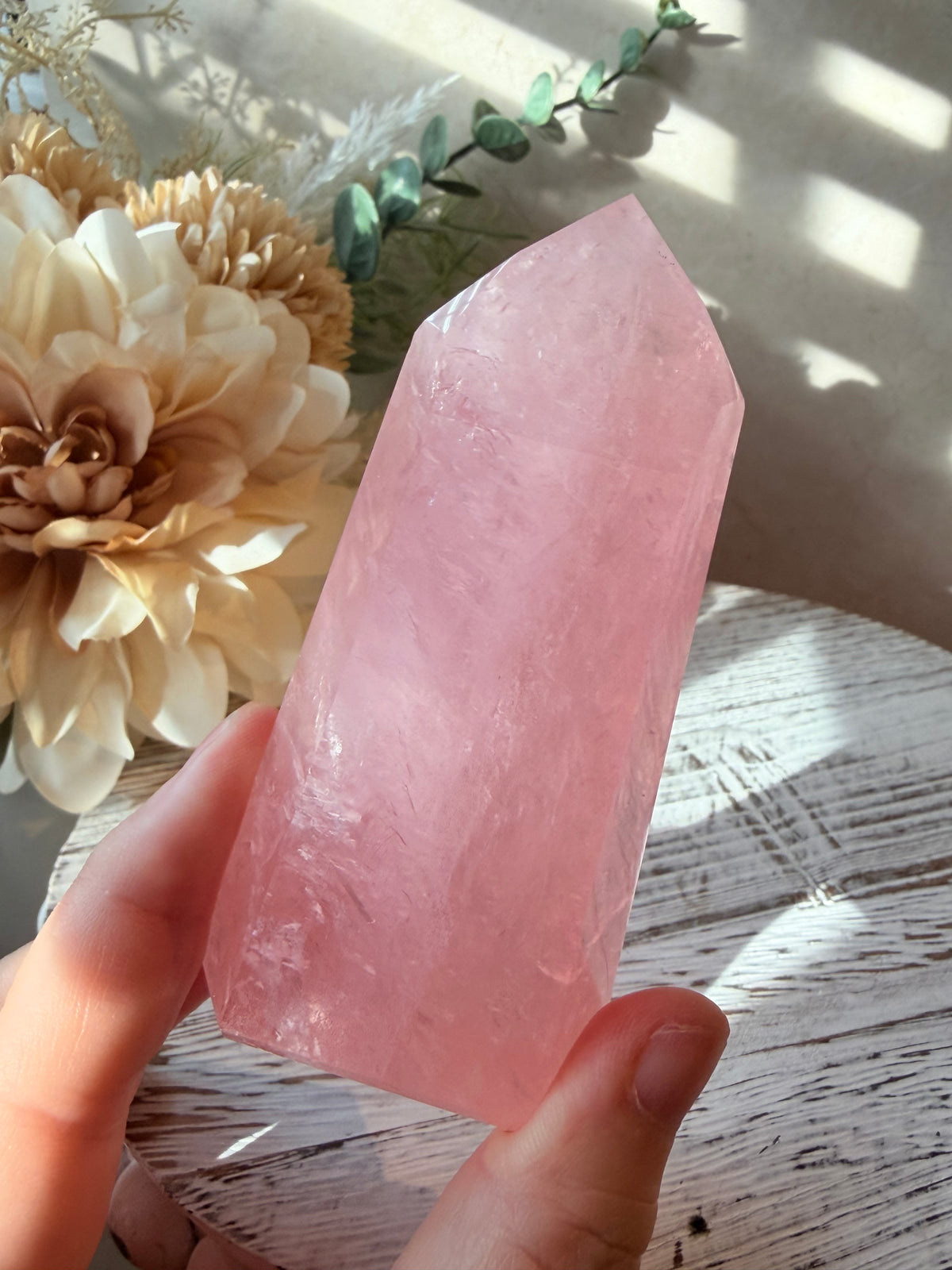 High Grade Bubblegum Pink Rose Quartz Tower