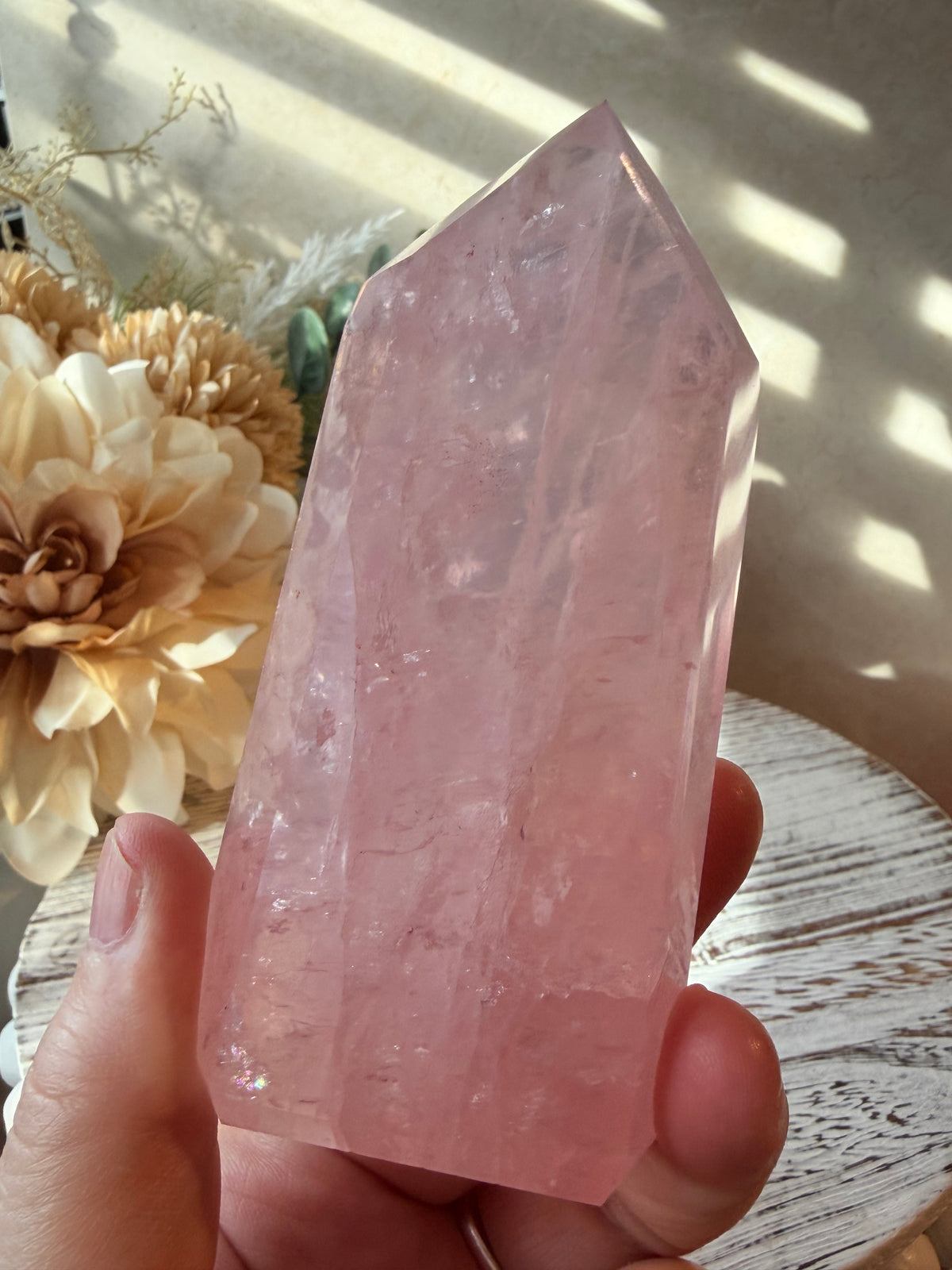 High Grade Bubblegum Pink Rose Quartz Tower