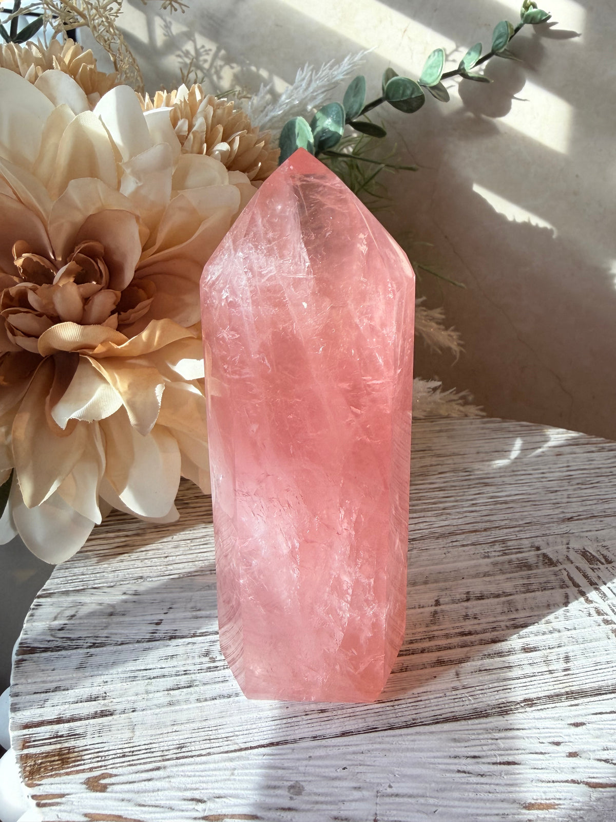 High Grade Bubblegum Pink Rose Quartz Tower