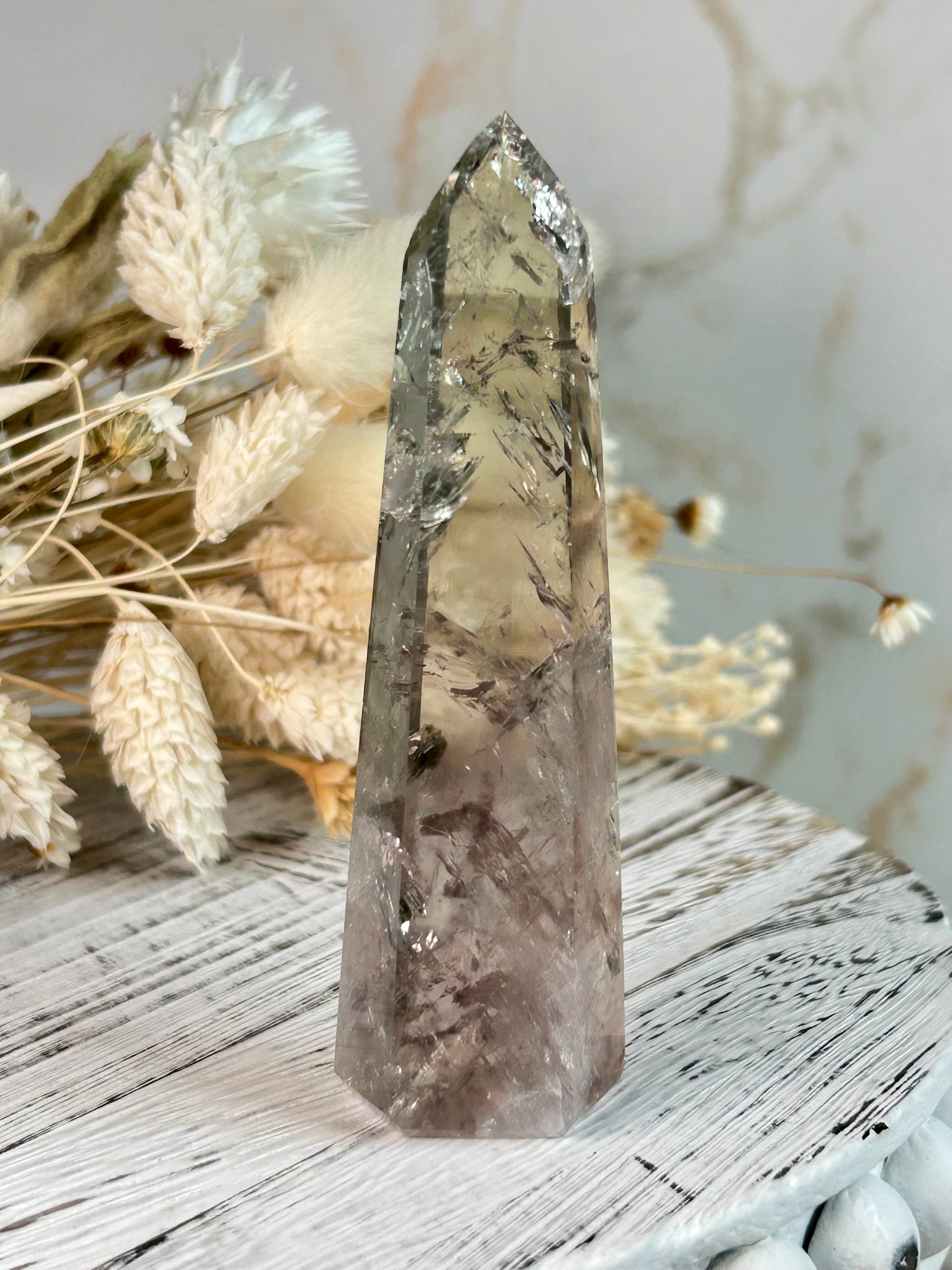 Unique Prasiolite crystal from Brazil, metaphysical healing stone