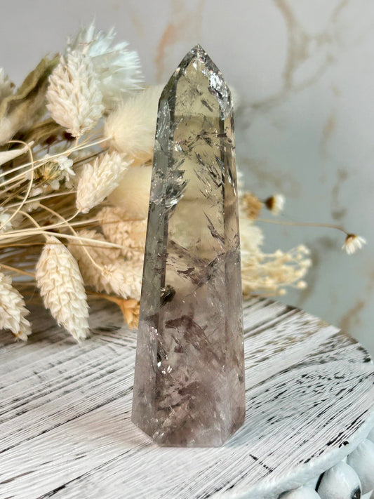 Unique Prasiolite crystal from Brazil, metaphysical healing stone