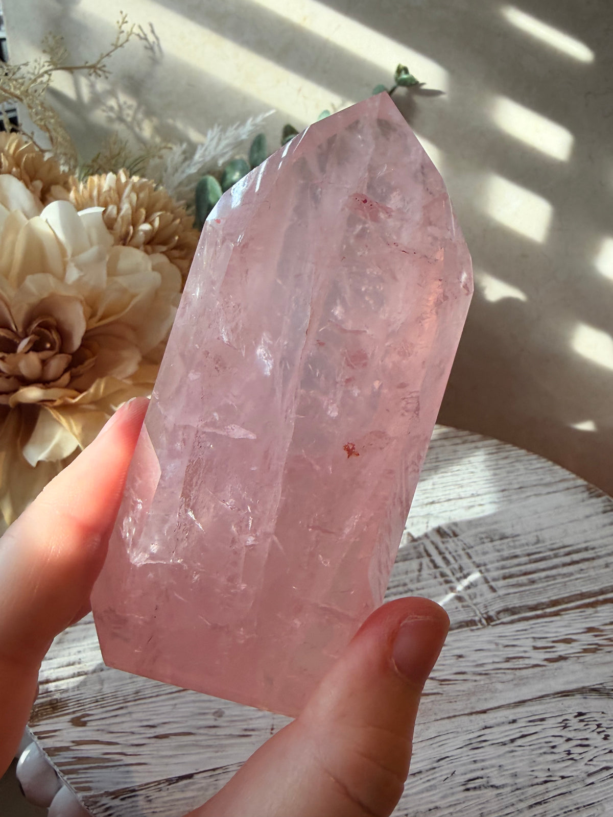 High Grade Bubblegum Pink Rose Quartz Tower