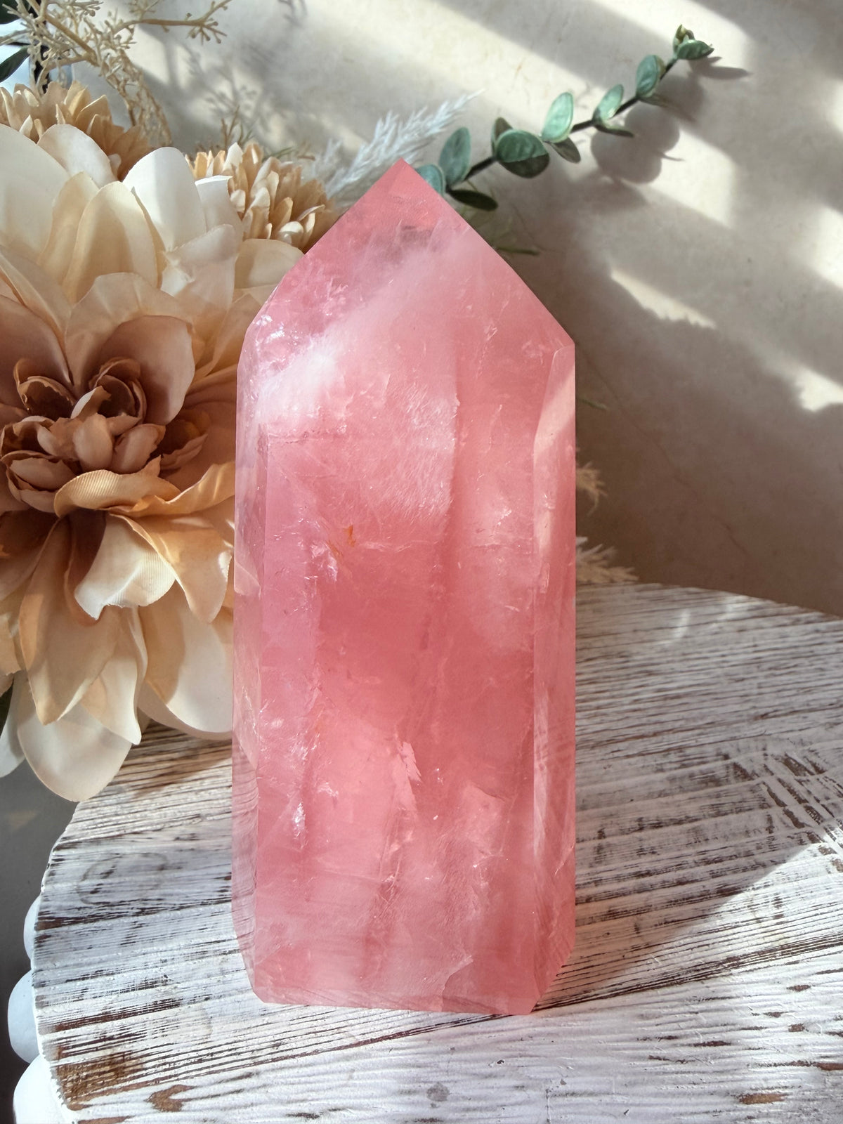 High Grade Bubblegum Pink Rose Quartz Tower