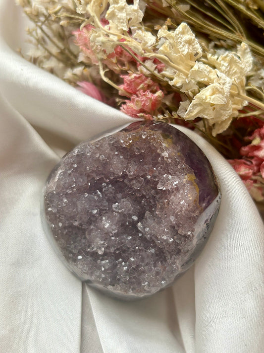 Round purple Rainbow Amethyst