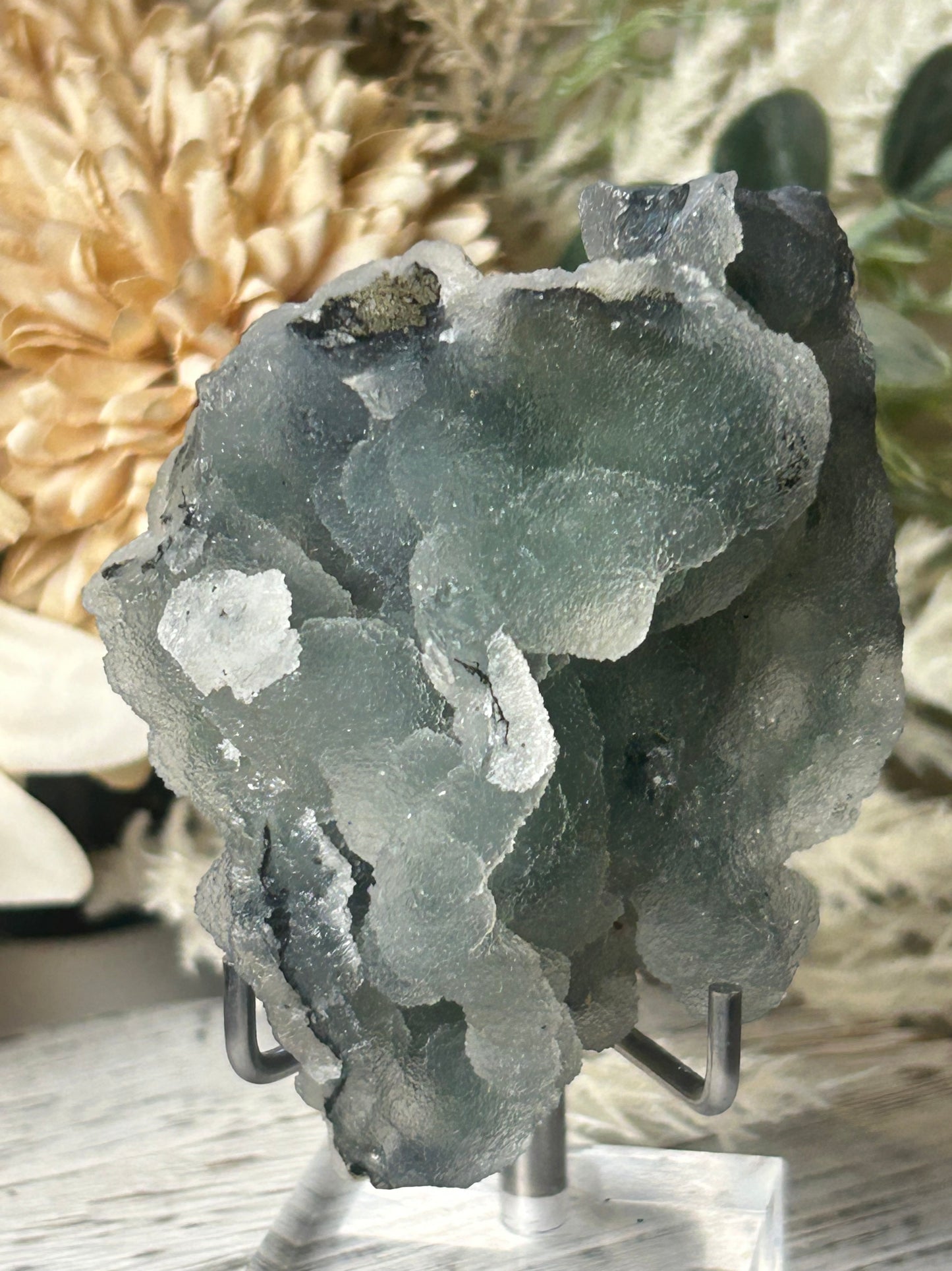 grey chalcedony cluster botryoidal blue grey natural quartz crystal formation mineral specimen