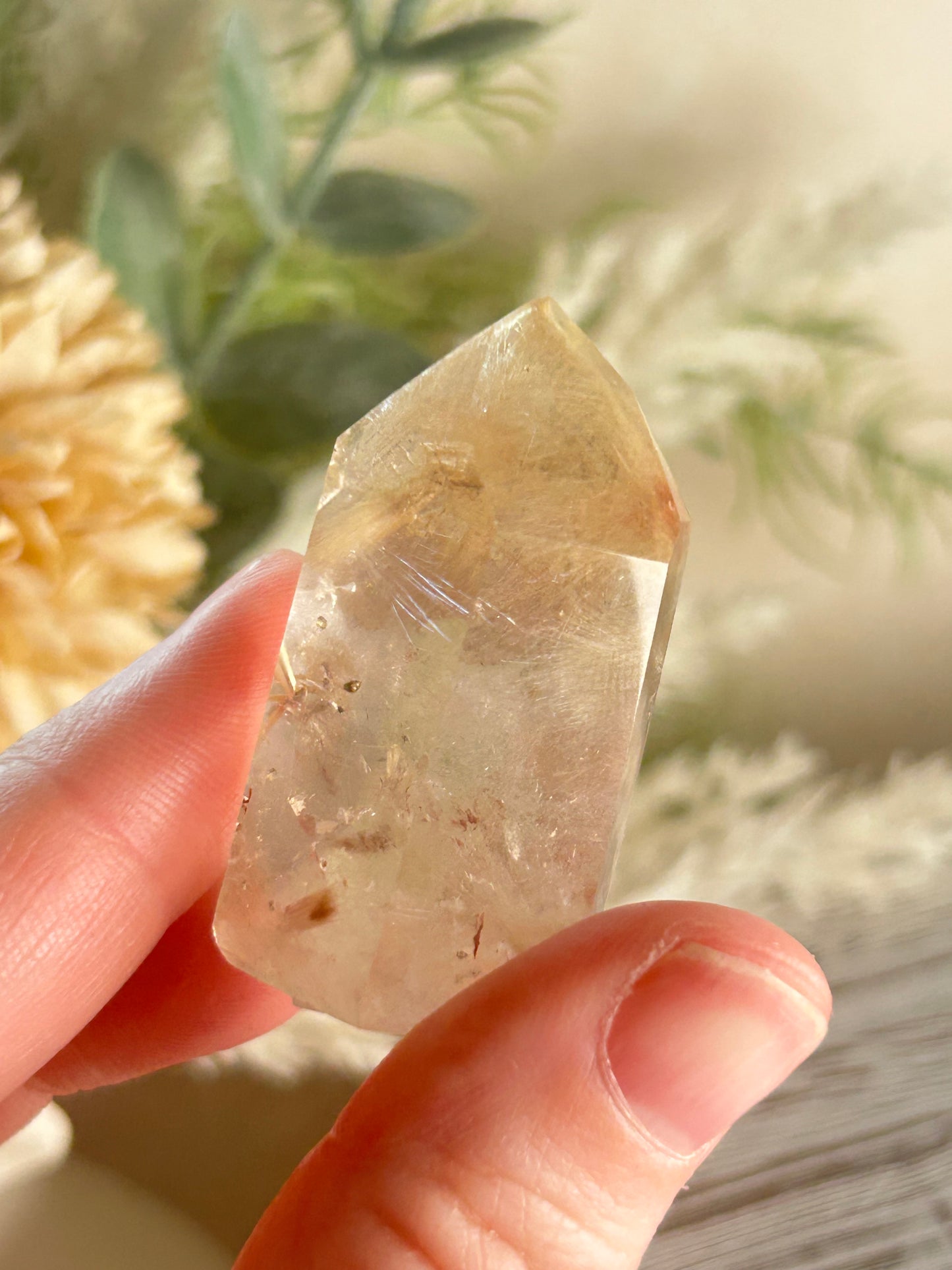 Rutilated Quartz Tower – Angel Hair Rutile - Gold Threads - Semi Polished