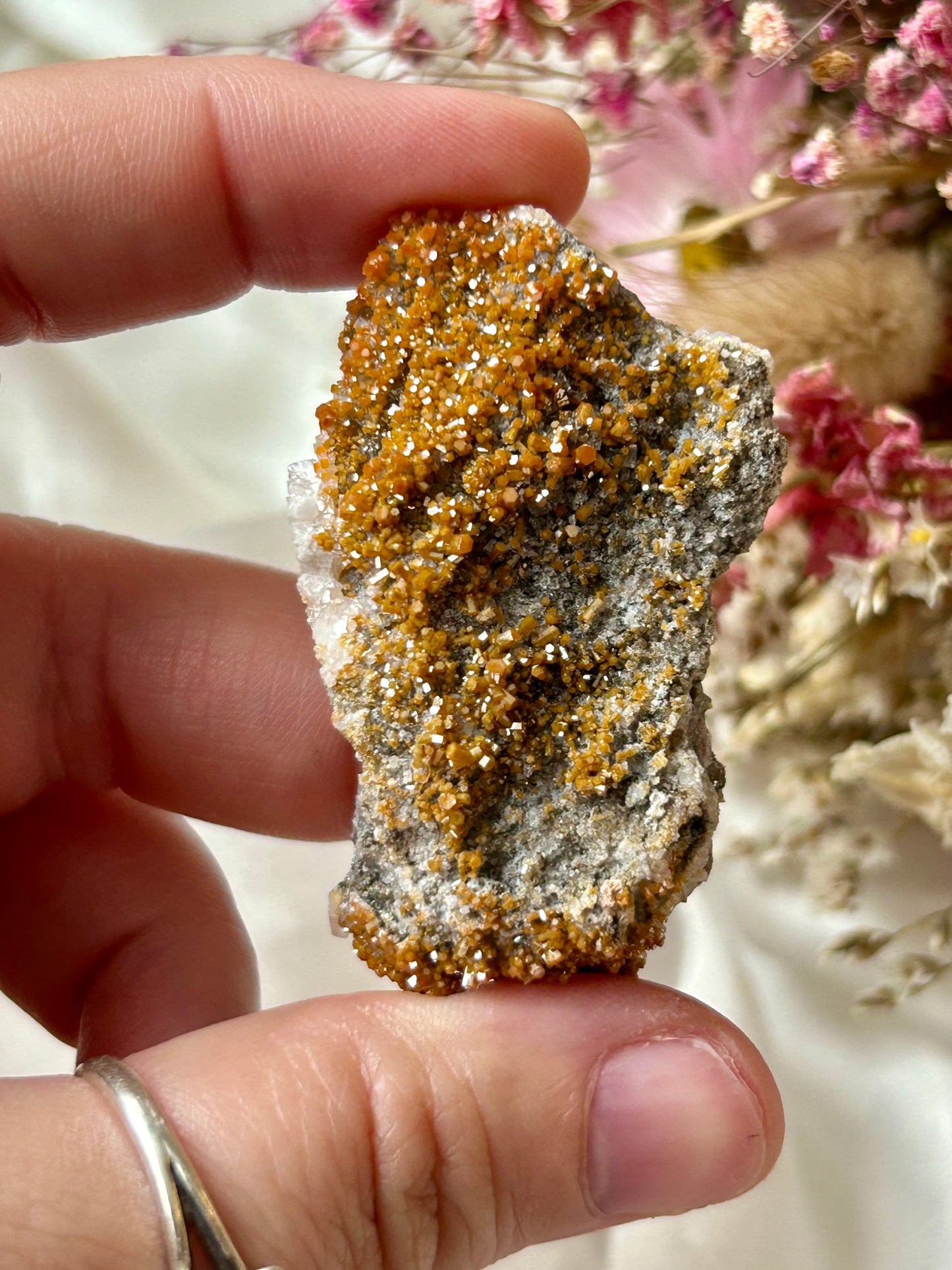 Rare Vanadinite with Calcite