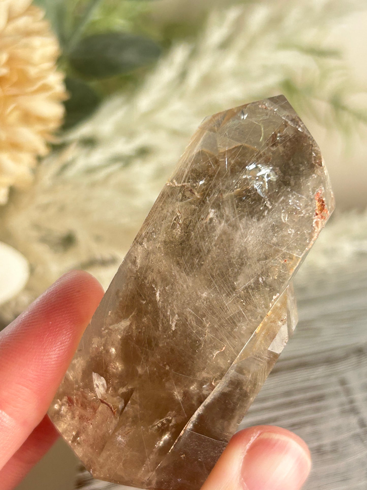 Rutilated Quartz Tower – Angel Hair Rutile - Gold Threads - Semi Polished