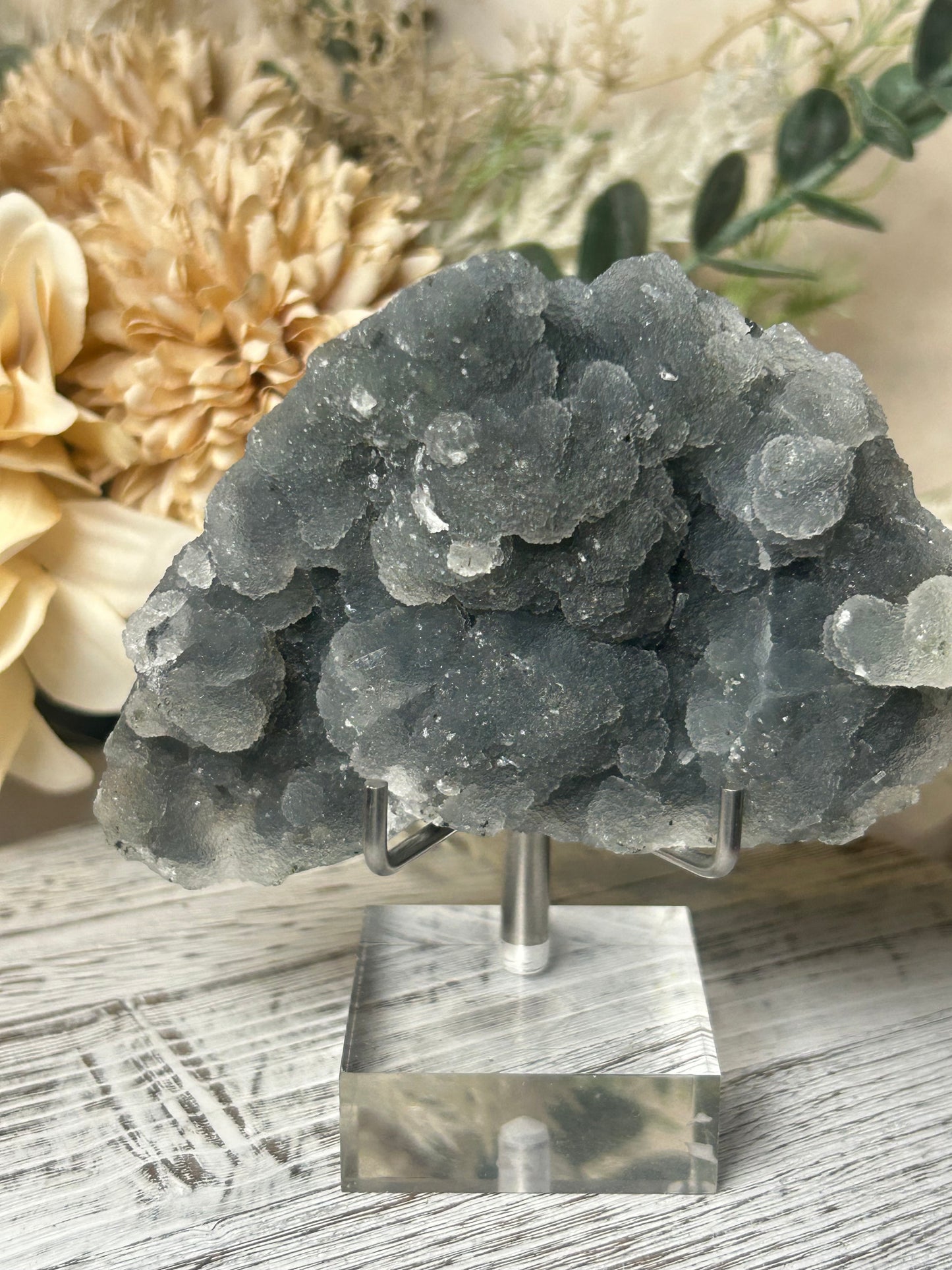 Grey Chalcedony Cluster – Grey Botryoidal Formation