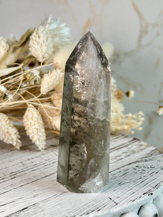 Unique Prasiolite crystal from Brazil, metaphysical healing stone