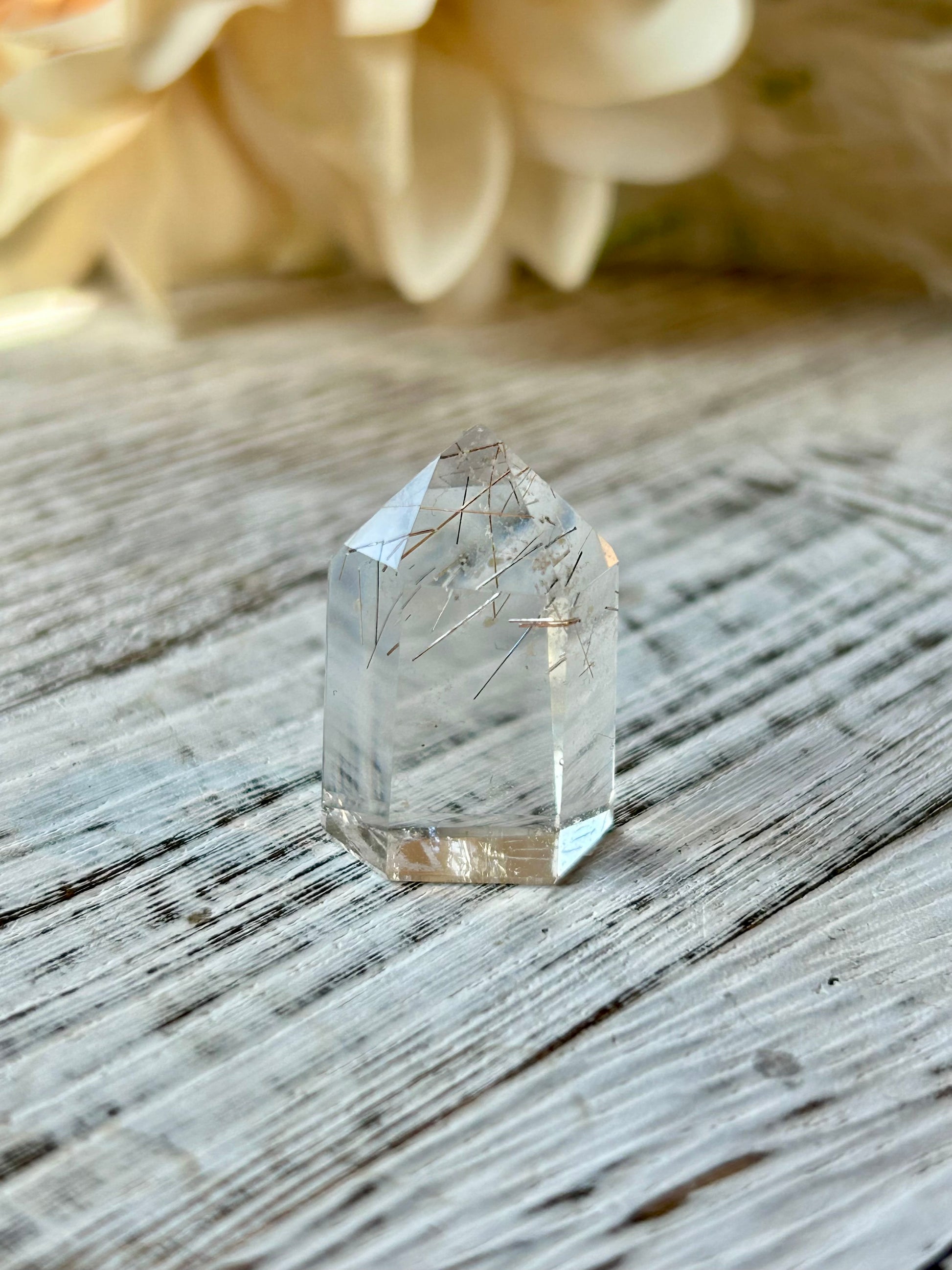 High grade Mini Rutilated Quartz with clear natural Quartz and fine Rutile needle inclusions.
