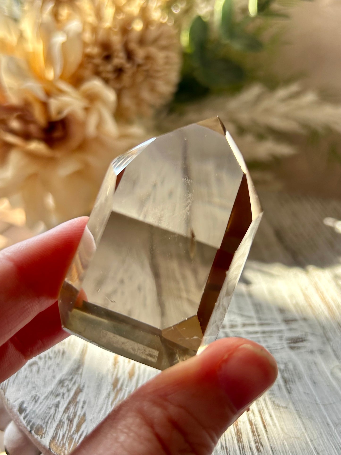 Honey Citrine Tower – Golden  Point with Wispy Inclusions - Amazing Clarity