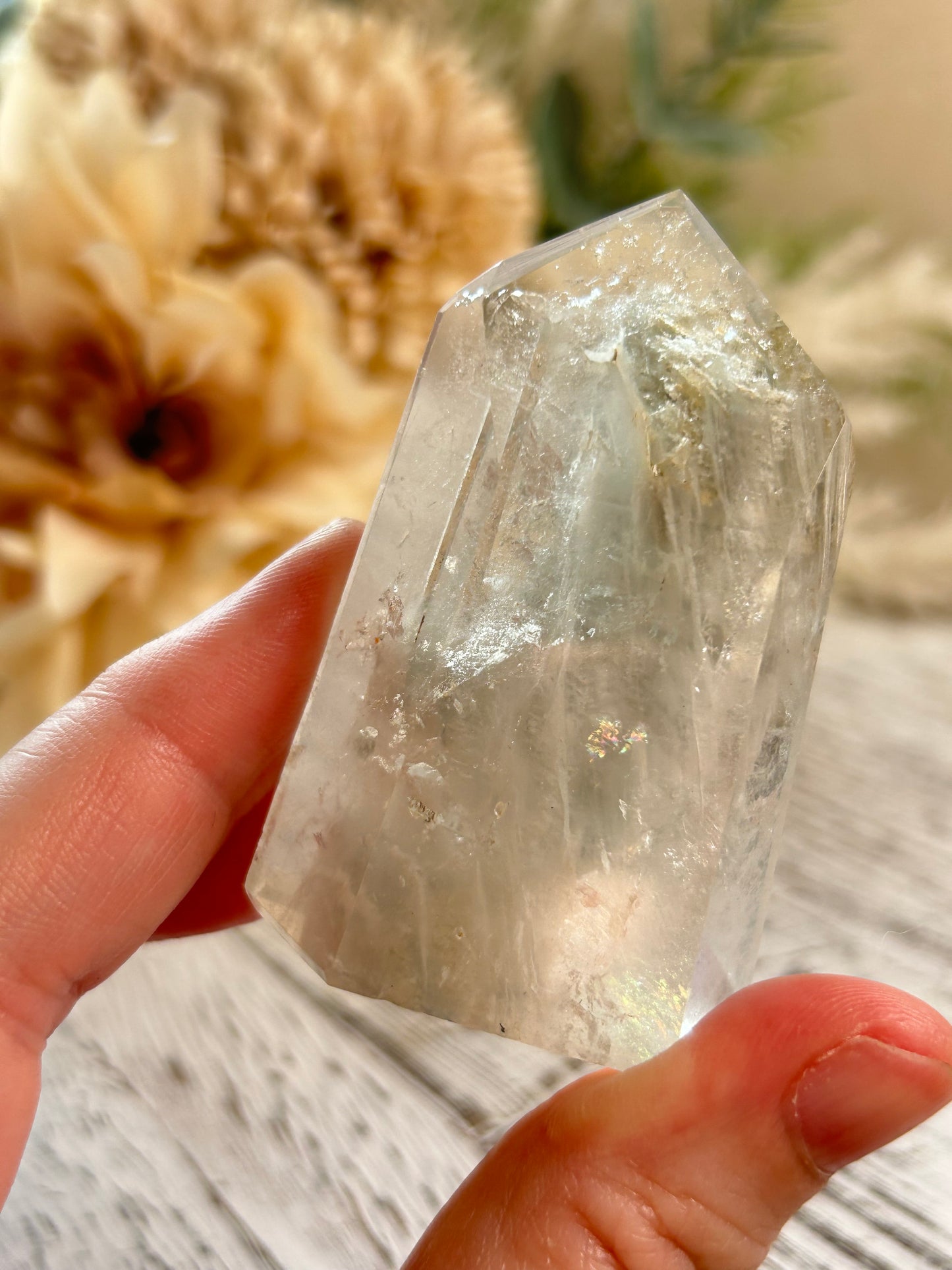 Lodolite, Amphibole and Rutile Quartz Tower – Natural Garden Quartz with Scenic Inclusions