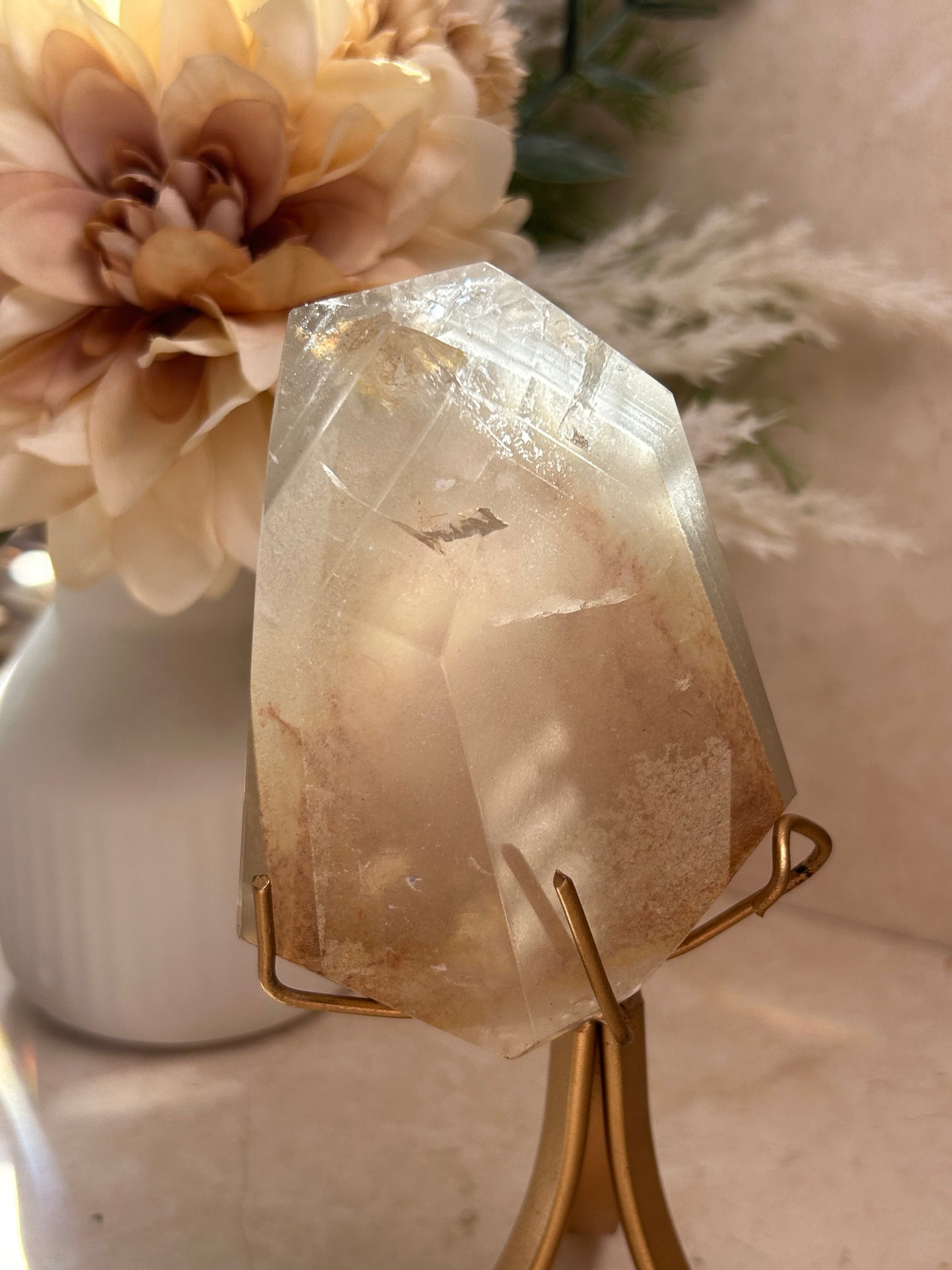 Phantom Quartz on Custom Display Stand | Quartz Crystal Specimen
