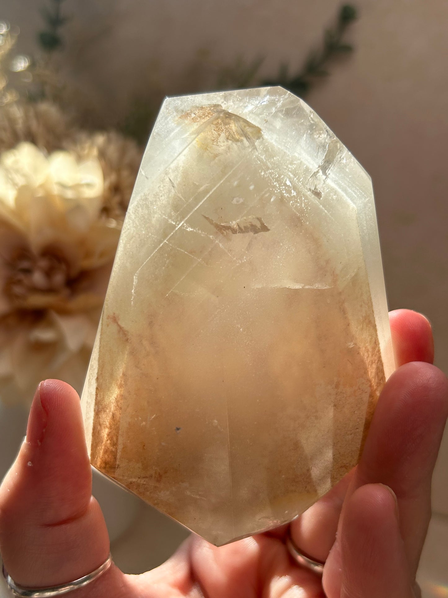 Phantom Quartz on Custom Display Stand | Quartz Crystal Specimen